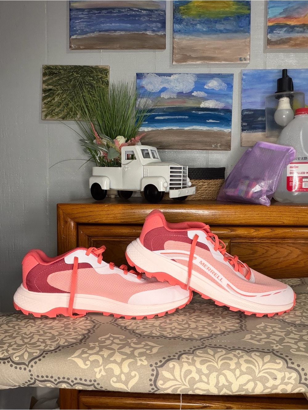 Merrell Kids Coral Pink Trail Sneakers